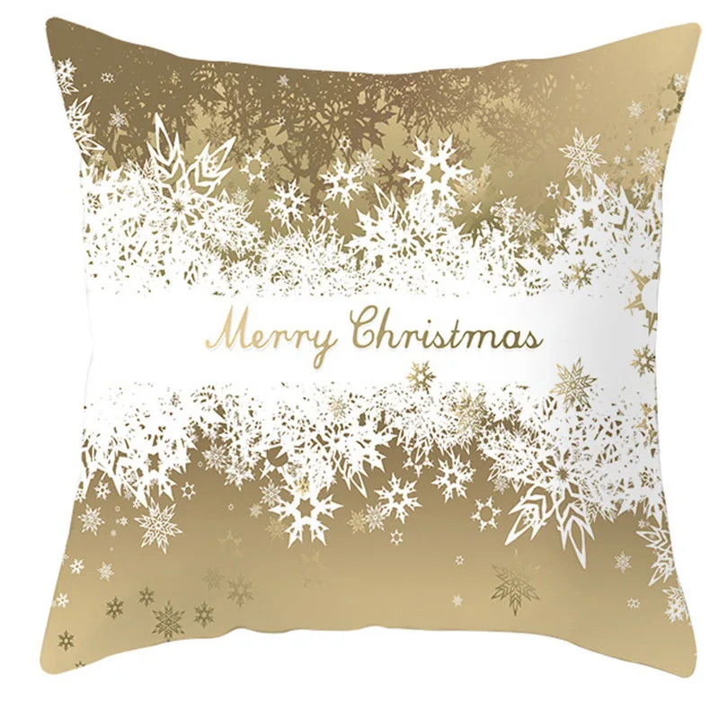 Рождественский чехол для подушки, украшение для дома, Рождественское украшение, мультяшный милый узор, мягкий бархат, выразительный золотой - Цвет: Оранжевый