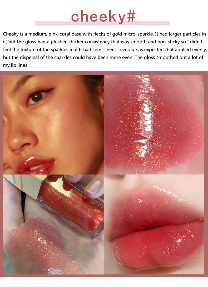 Makeup Brand 9 color lipstick glass micro shine Fenty Glow Gloss 3D lip glaze Glitter Lipgloss Moisturizer nude Lasting lip glos