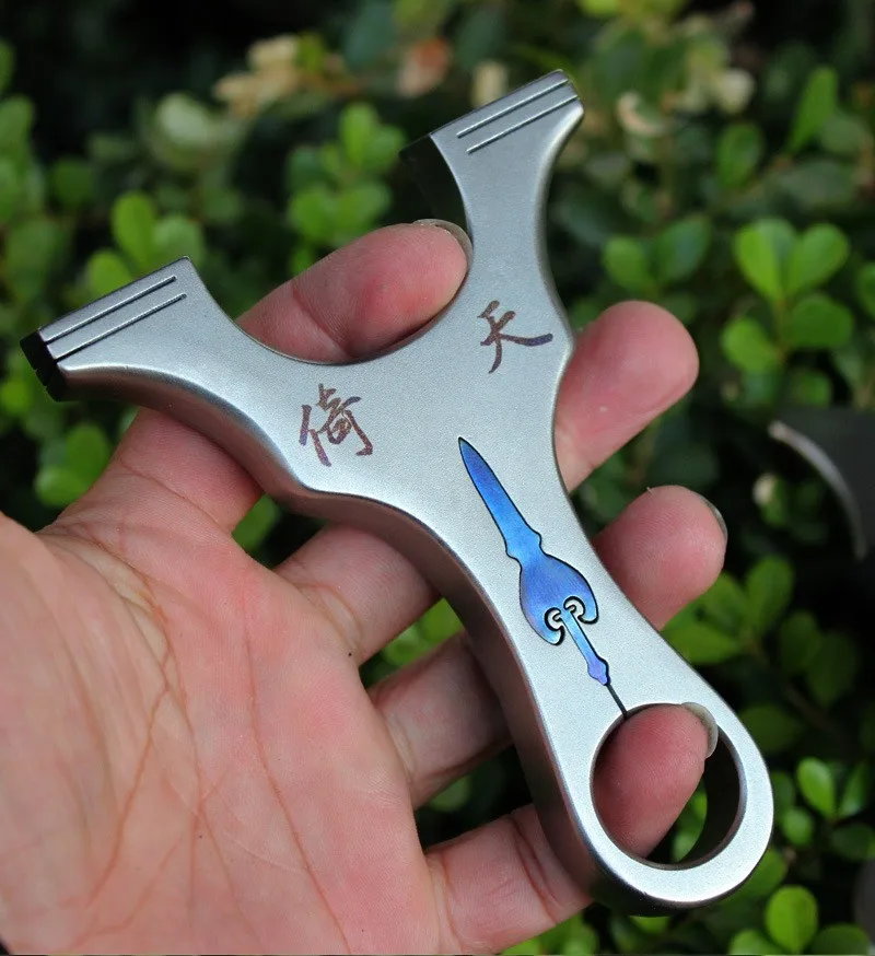 

Tc21 Titanium Alloy Slingshot With Flat Rubber Bands High-quality Fast Pressing Design Slingshot For Outdoor Shooting Sling Bow