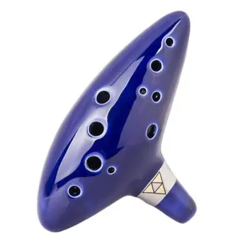 

100 Pcs Legend of Zelda Ocarina of Time Triforce Link 12 Hole Alto C Mediant Tone Ocarina Zelda Cosplay Ceramic Replica+Textbook