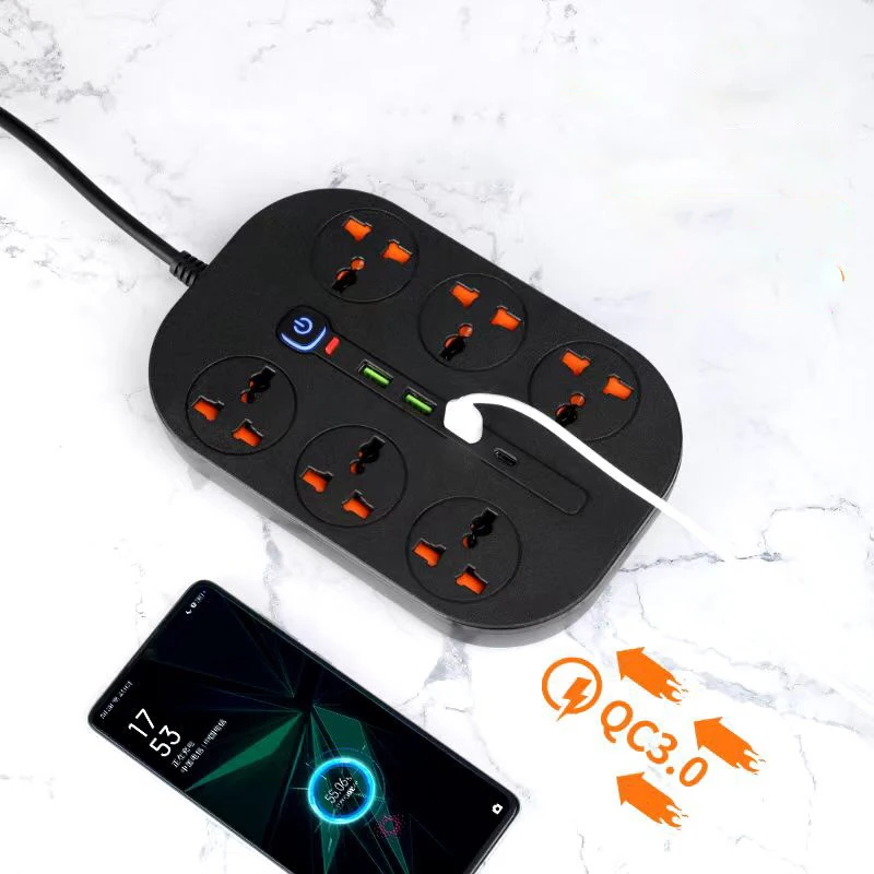 PD 20W QC 3.0 6 AC ܼƮ USB   Ʈִ  Ʈ Ƽ ÷   ̱  EU AU  