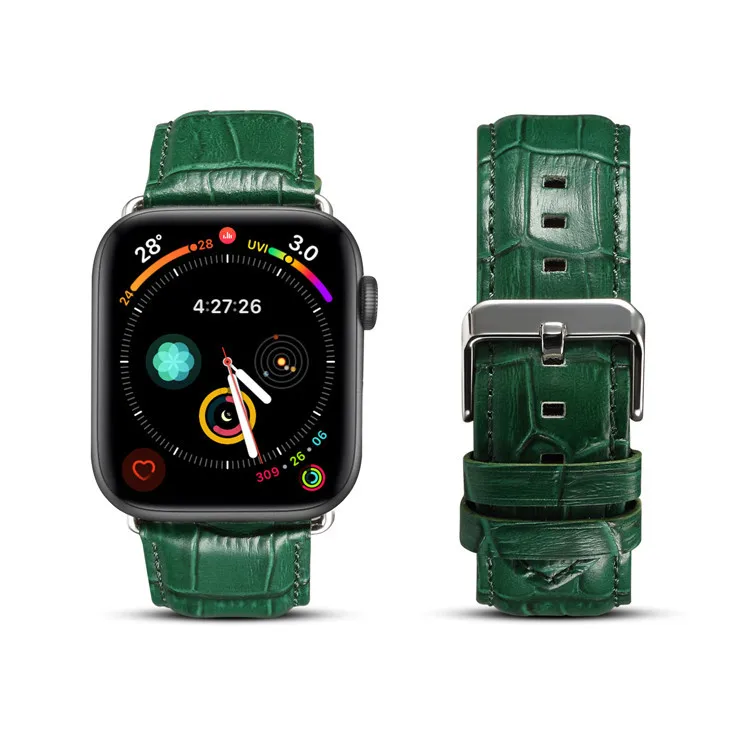 For Apple Iwatch Leather Band Genuine Leather Watch Strap For Apple Watch 1/2/3/4 Crocodile Pattern Leather Band For Iwatch