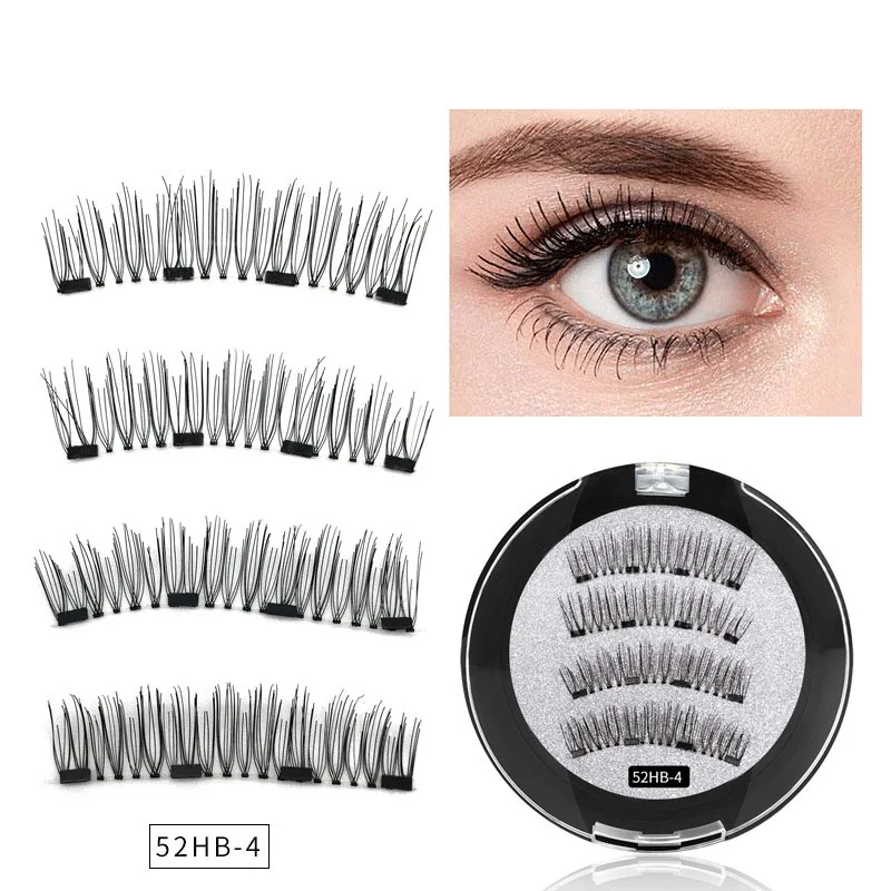 Magnetic Eyelashes With 4 Magnets 3D False Eyelashes Natural Magnetique Fake Lashes Extension Hand Made Magnetic Eyelashes With 4 Magnets 3D False Eyelashes Natural Magnetique Fake Lashes Extension Hand Made