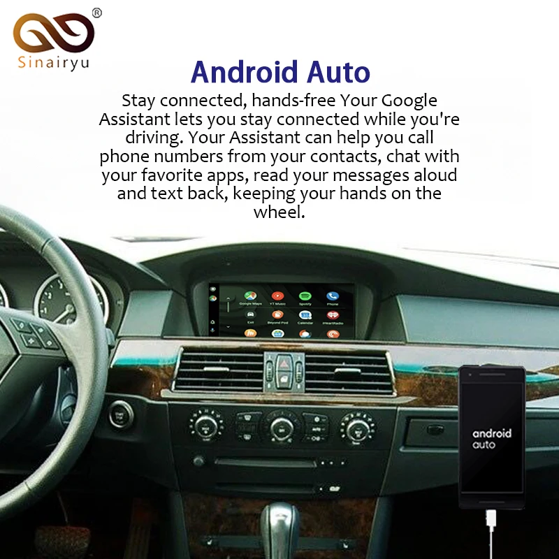 Sinairyu Wireless Apple Carplay For BMW X5 Series E70 E90 E60 CCC 2008 2007 2006 2005 2004 2003 Carplay Android Car Accessories