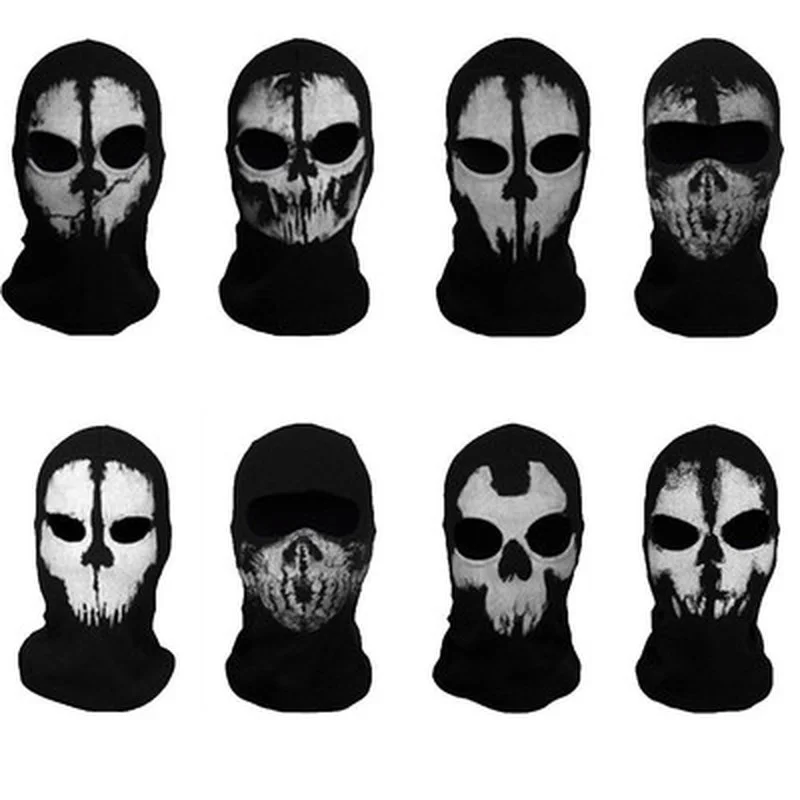 Maschera Nera Passamontagna Berretti Cappelli Uomo Ghost Skull Full Face Calorosamente Maschera Cappuccio Berretto Ggorros Hombre Casquette Bpassamont
