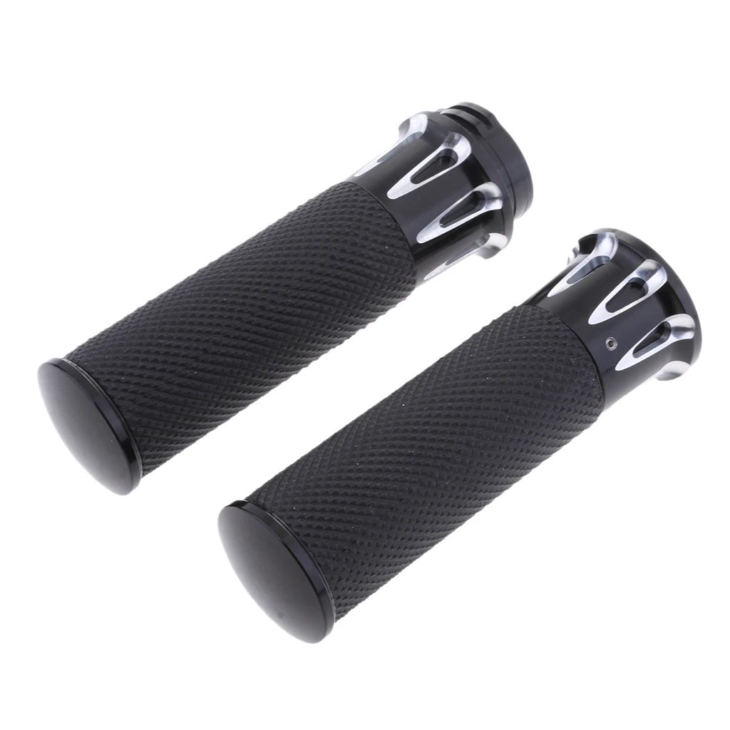 Motorcycle Chrome Rubber Handle Grips 1
