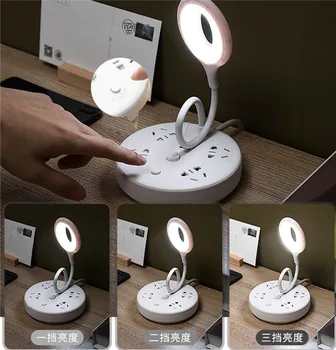 

LED remote control table lamp multifunctional USB night light eye protection learning with line bedroom lamp bedside lamp dormit