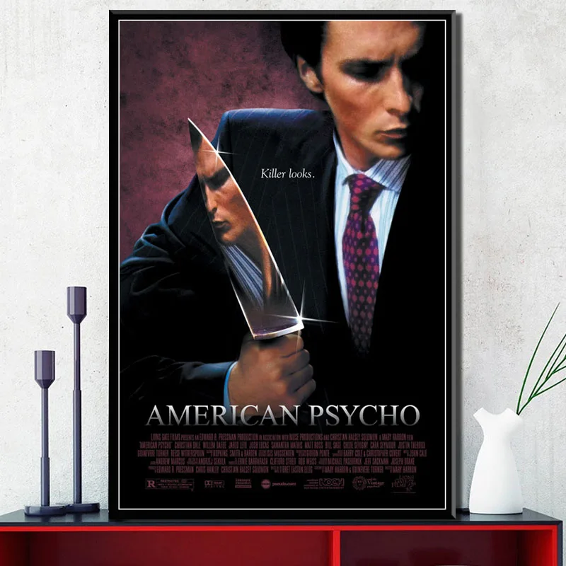 Американский Psycho классический ужас кино Холст Картина постер настенный Декор