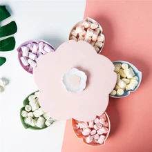 Креативный 1/2 слой лепесток конфет коробка гайки чехол коробка для хранения еды для перекуса контейнер для гостиной вращающаяся фруктовая тарелка настольный органайзер J50