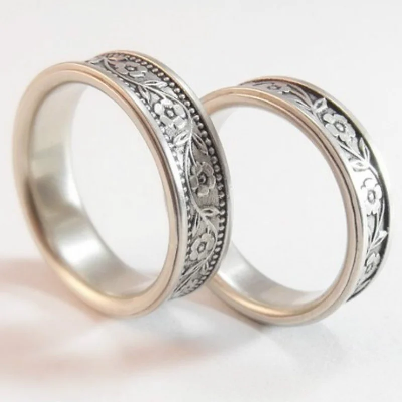 Couples Rings Finger Ring Wedding Rings Wedding Ring 2pcs Simple Fashionable Engagement Men And Women Size 6-11