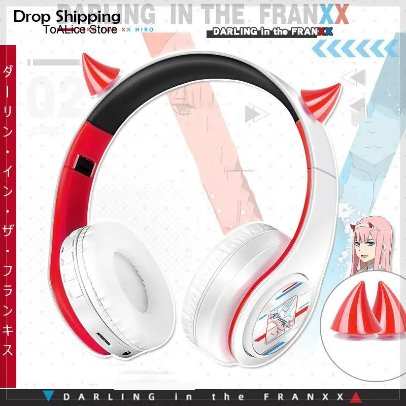 

Anime Darling in the FranXX Cosplay Wireless 2 in1 Bluetooth Headset Zero Two Comfortable Stereo Foldable Gaming Headphones Gift