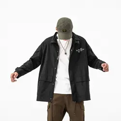 Мужская куртка 2019 осенняя и зимняя новая куртка с карманами с капюшоном японская Свободная куртка Молодежная модная мужская одежда