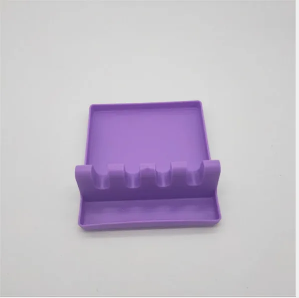 6 цветов кухонная посуда держатель силиконовая посуда Отдых Ложка Отдых Посуда держатель для кухонной лопатки жаростойкий инструмент для приготовления пищи - Цвет: Фиолетовый