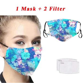 

Fashion face cover breathable soft clothes facecover Printing Dustproof Windproof Fog Haze PM2.5 Can Put Filter 2020 маски gift
