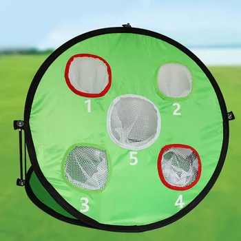 

Folding Golf Training Practice Net Chipping Hitting Aid 5-Hole Pop-Up Cage
