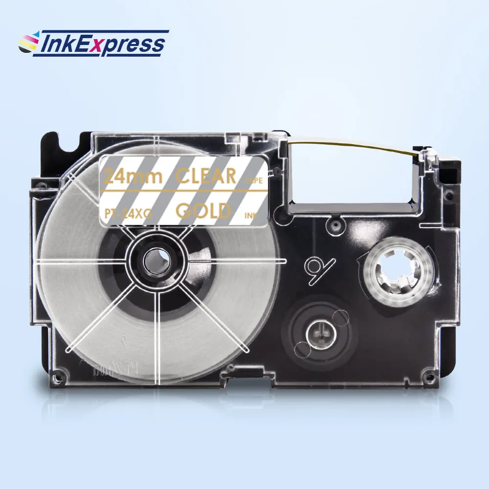 100mm * 100mm 카시오 XR-24XG 테이프 투명 리본 스티커 라벨 카시오 KL-E300 테이프 KL-H50