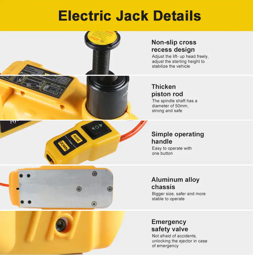 Autool 5t Car Electric Hydraulic Jack 12v Floor Jacks