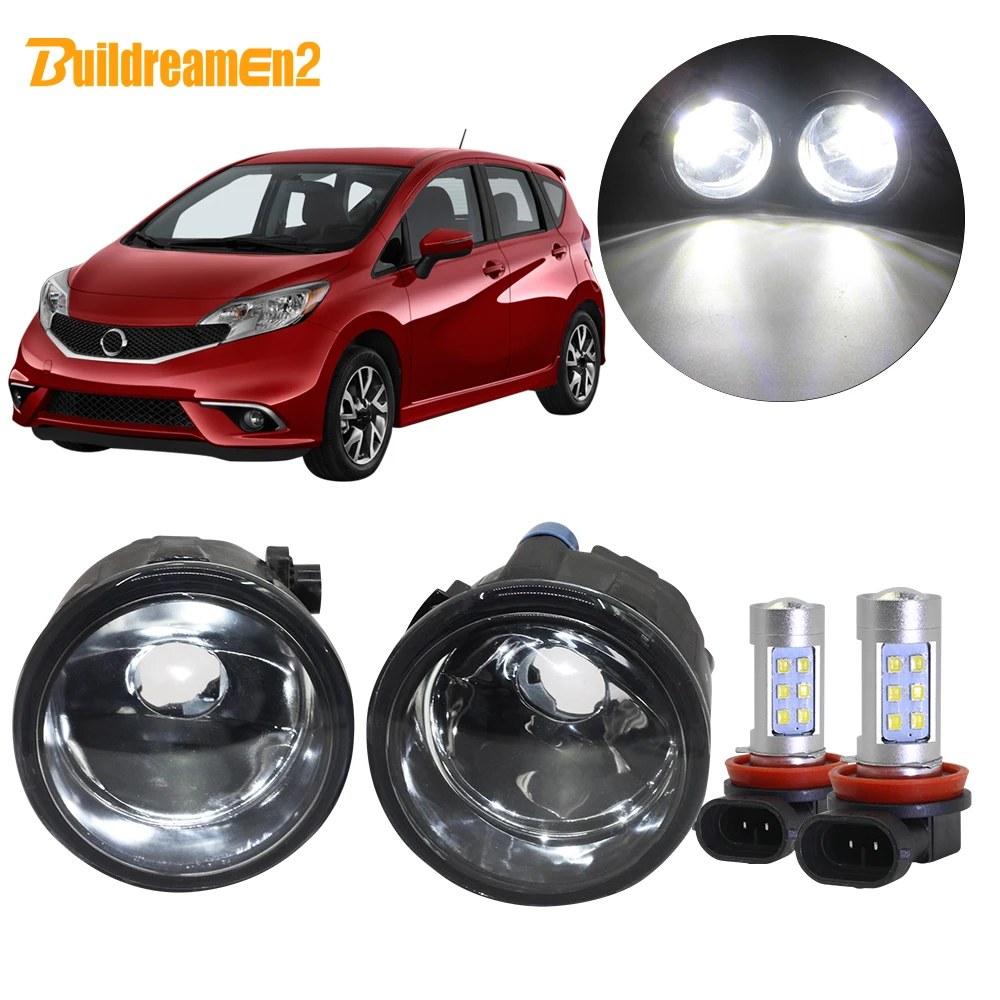 Buildreamen2 для Nissan Versa автомобиль H11 туман светильник сборки абажур + лампы DRL Дневной