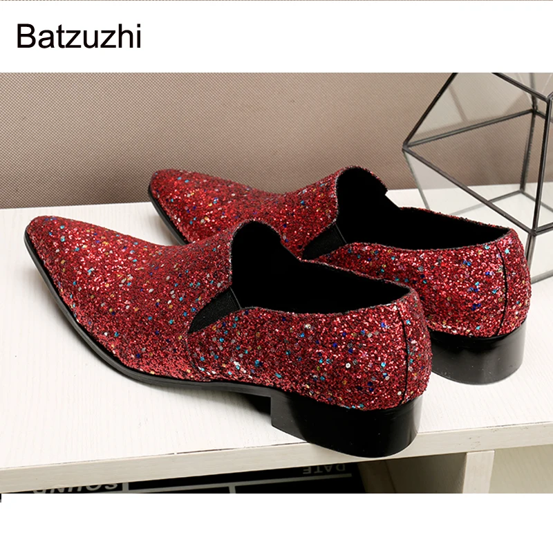 Batzuzhi 2021 New Men Shoes Red Genuine Leather Men's Dress Shoes Fashion Men's Formal Party and Wedding Footwear Zapatos Hombre