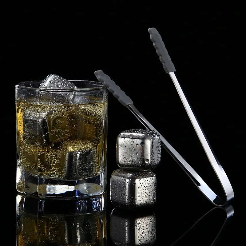 Wine Whiskey Stones Chiller Ice Stone 304 Stainless Steel Ice Cubes Reusable metal Beer Cooler For Vodka Wort Bar