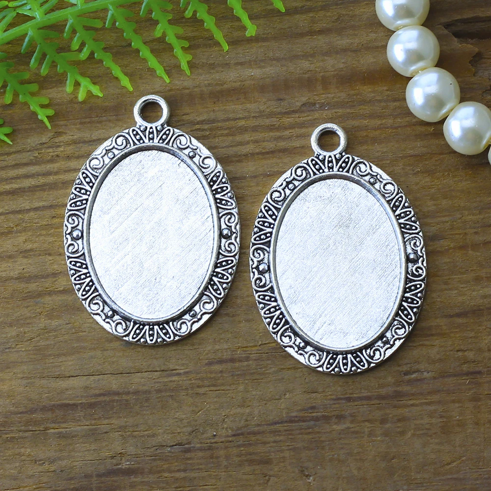 8 pcs Fit 18x25mm Cabochon Setting Antique Silver Bronze Color Plated Oval Cameo Base Blank Tray Zinc Alloy Historic Site | Украшения и