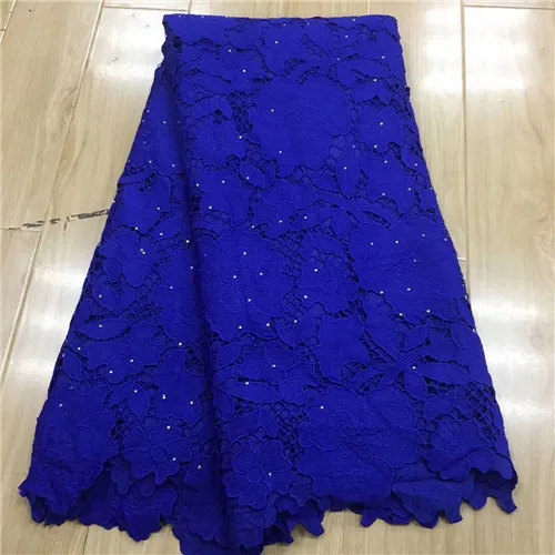 Детская розовая кружевная ткань гипюр кружевная ткань tissu dentelle шнур кружево для нигерийских вечерние африканские ткани 5yard - Цвет: royal blue