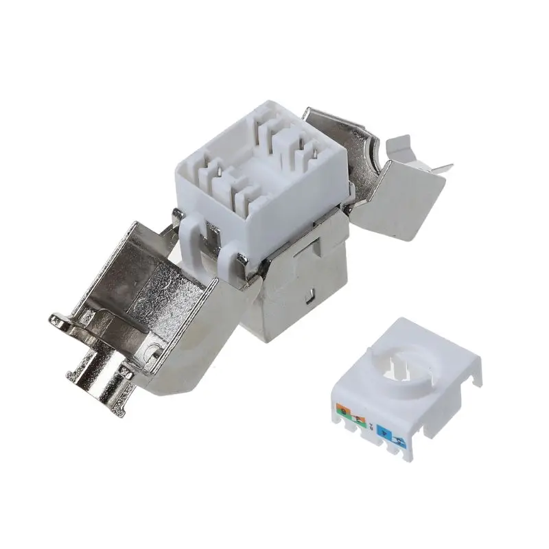 1Pc RJ45 Keystone Cat6 Cat6A Shielded FTP Zinc Alloy Module Keystone Jack Network Connector Adapter