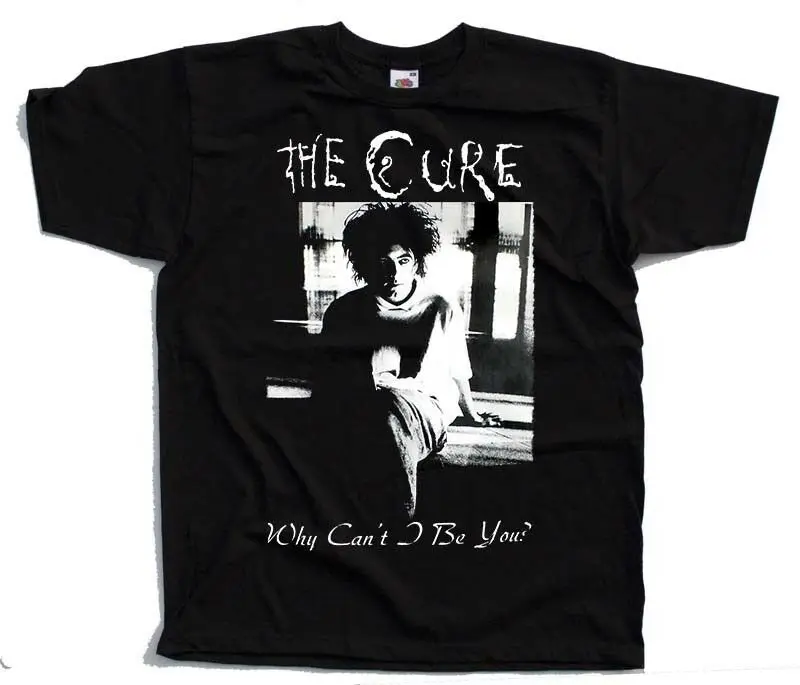 Постер Роберта Смита черная футболка с надписью The Cure Why Can I Be You V2 S 5Xl|Футболки| |