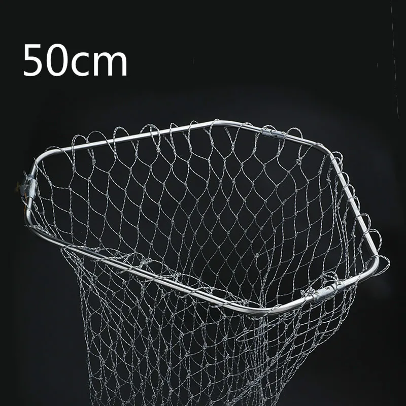 50cm 40 см нейлоновые треугольные рыболовные сети складные из нержавеющей стали рыболовные инструменты ромбовидная сеть Глубина отверстия Складная посадка на нейлон Dip Net - Цвет: 50cm
