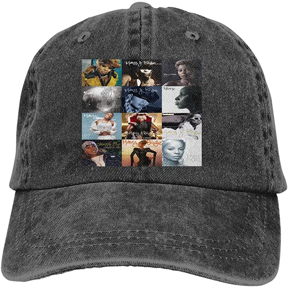 Mary J Blige Джинсовая Шляпа Ретро мода можно регулировать джинсовая кепка бейсболка унисекс черная