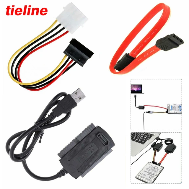 USB 2.0 SATA/PATA/IDE Cable Power Cord Adapter For DVD Hard Disk Drive Conversion with 4 Pin Power Cables Accessories _ - AliExpress Mobile