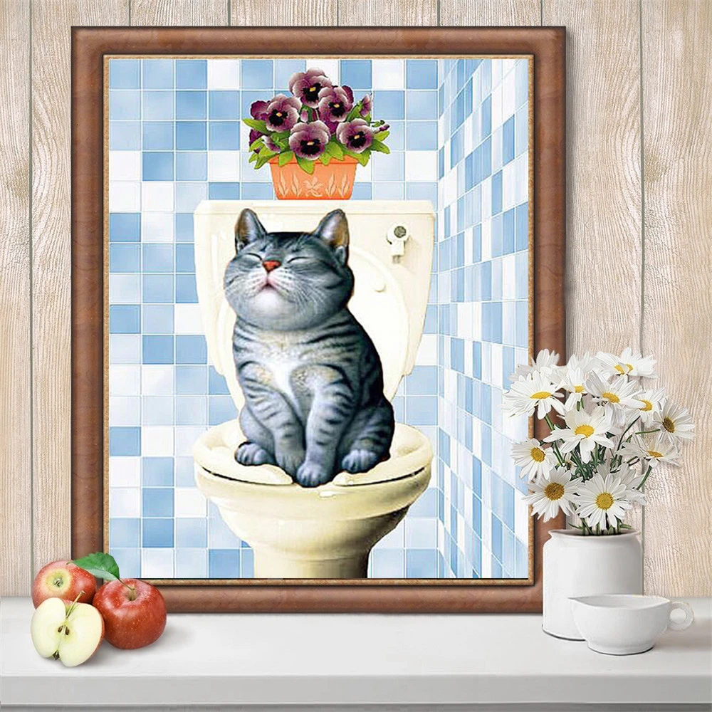 HUACAN Cat Diamond Painting Full Square Animal Diamond Embroidery Cross Stitch Sale Diamond Art Full Drill