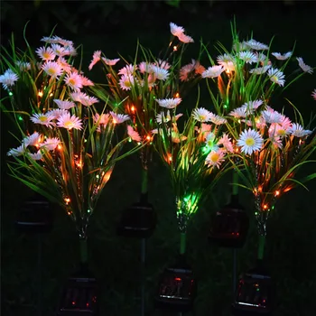 

2 PC flower Lights LED Solar Outdoor Waterproof Lights Garden Yard Lawn Landscape Daisy Lamp home decor Garden Decorations #2M04