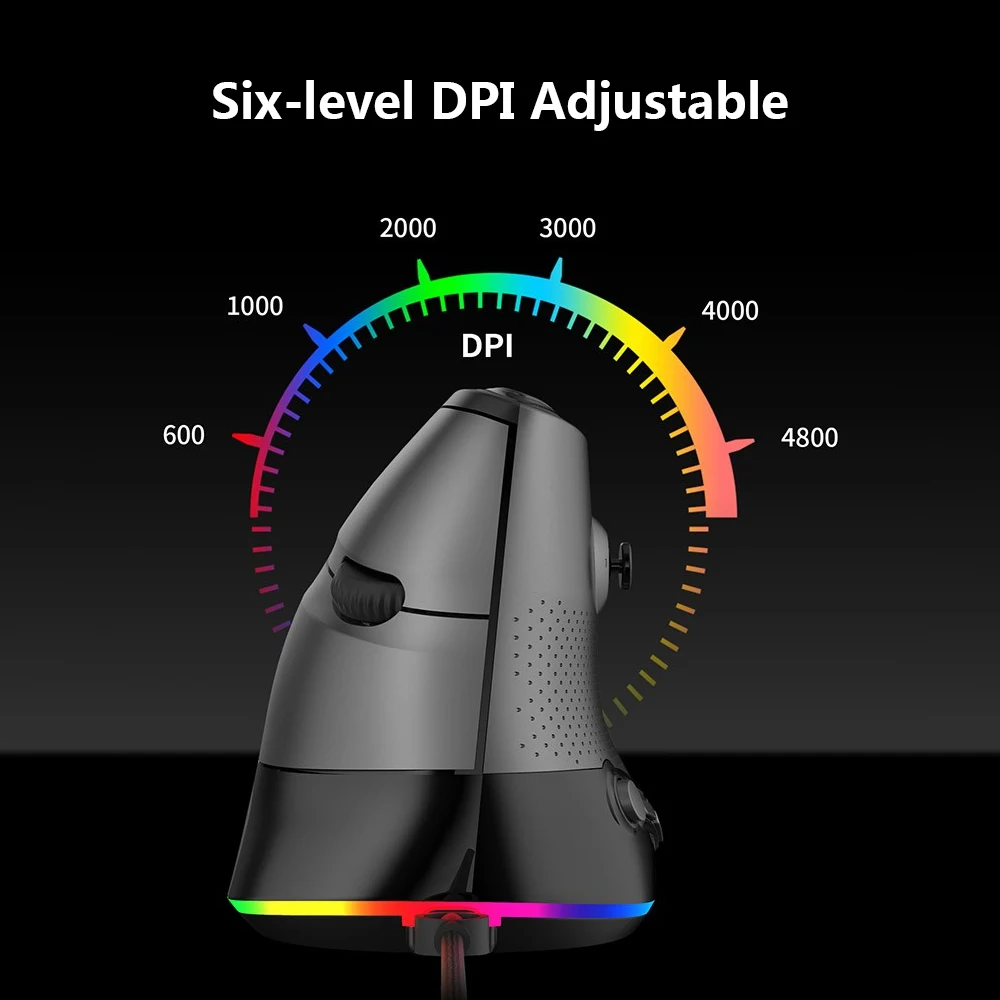 Ajazz AJ307 Вертикальная игровая мышь эргономичная проводная мышь 4800 dpi RGB светильник для записи макросов для Windows 98/2000/ME/NT/XP/VISTA/7/8