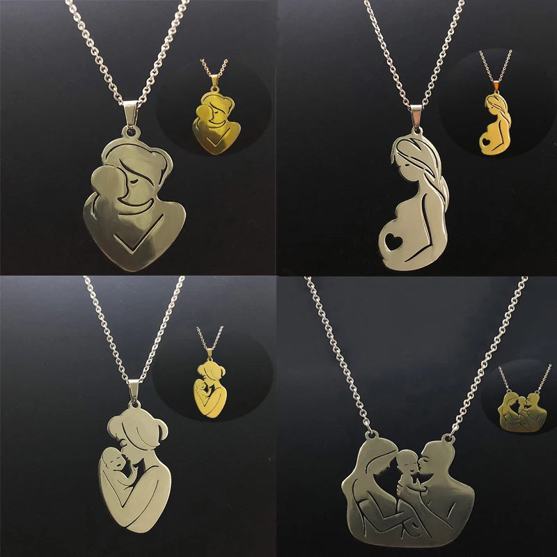 mom dad and baby necklace