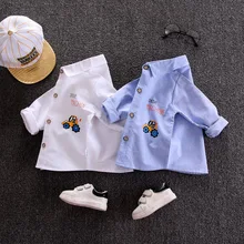 Детская рубашка с длинными рукавами из чистого хлопка, коллекция года, стиль, весенне-осенняя рубашка для мальчиков детская весенняя одежда для маленьких детей, Kore