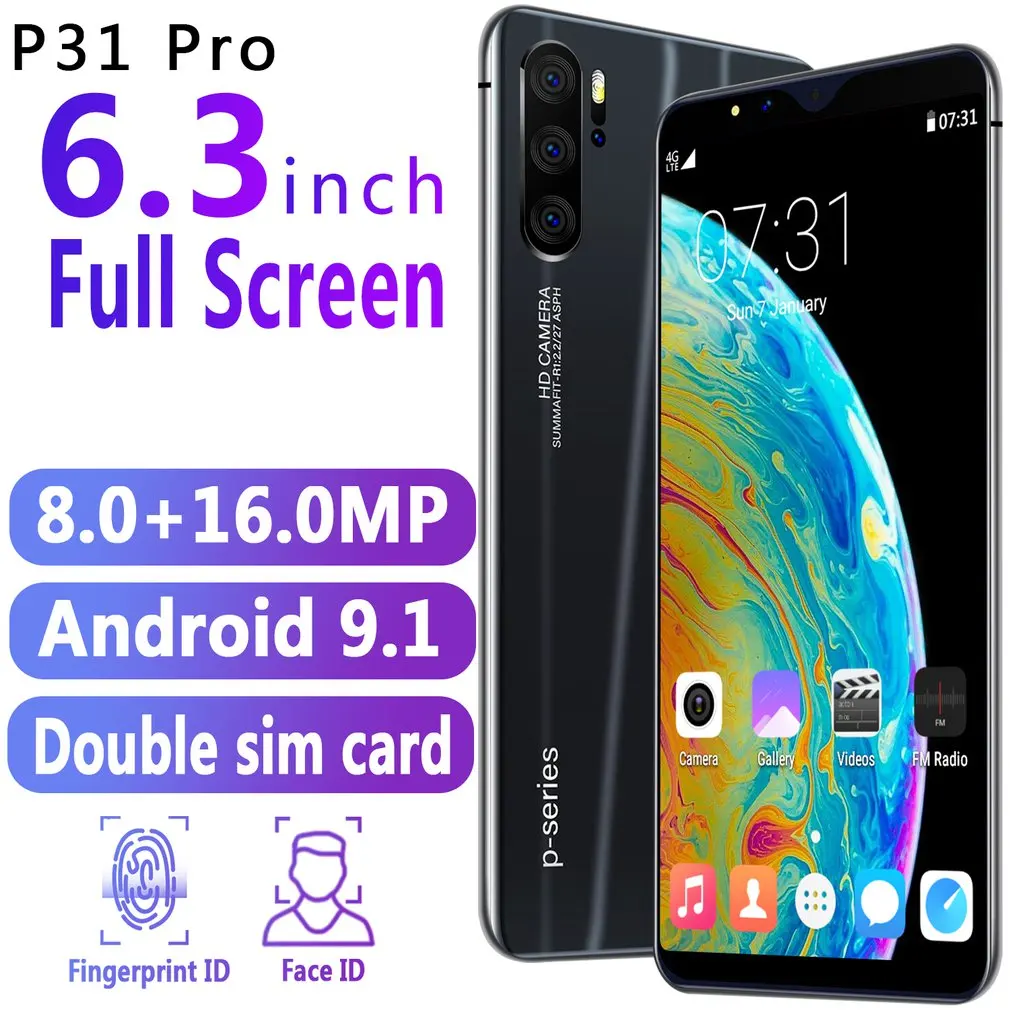 P31Pro мобильный смартфон 3g Ram+ всего 64 ГБ(Rom 32 ГБ+ Sd 32 ГБ) 3800 мАч мобильный телефон две sim-карты