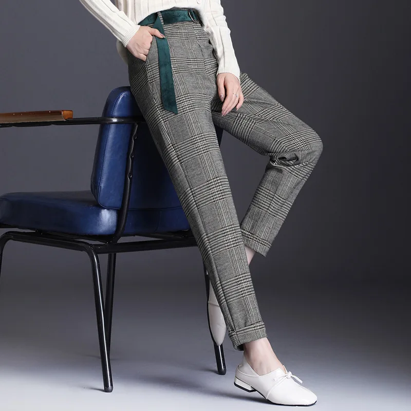 plaid houndstooth pants