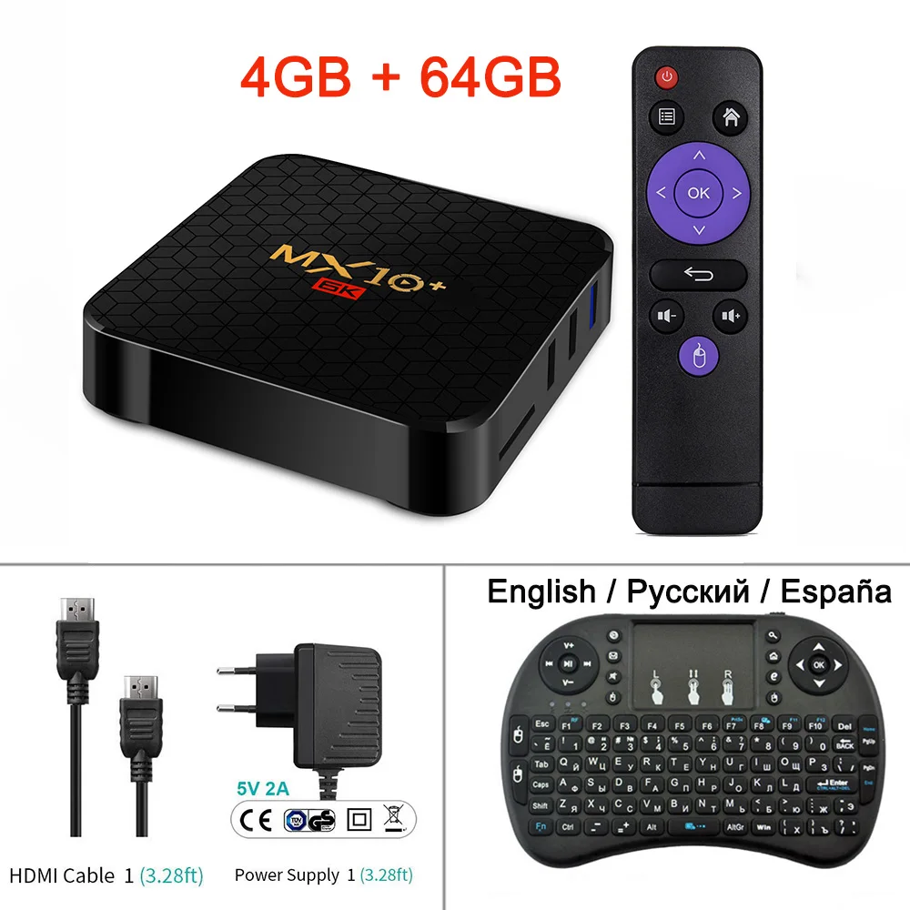 4GB 64GB I8 Keyboard ТВ-бокс MX10 Plus Smart tv Box Android 9,0 Allwinner H6 UHD 4K медиаплеер 6K декодирование изображения 2,4G 5G WiFi USB3.0 Android бокс ТВ - Цвет: 4GB 64GB I8 Keyboard