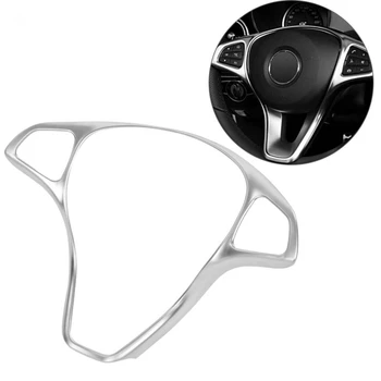 

Car Steering Wheel Button Frame Trim Cover for Mercedes Benz Vito 2017 Silver Chrome