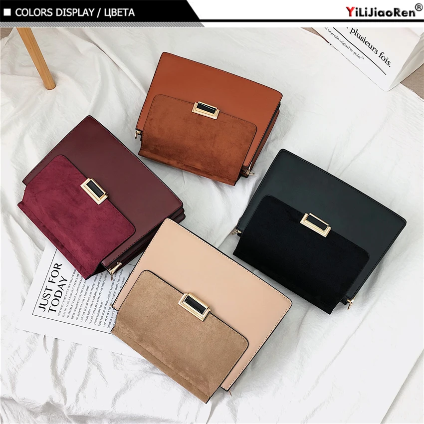 New Fashion Crossbody Bags Over Shoulder Famous Brand Nubuck Leather Handbags Female Large Capacity Messenger Bag Bolsos Mujer