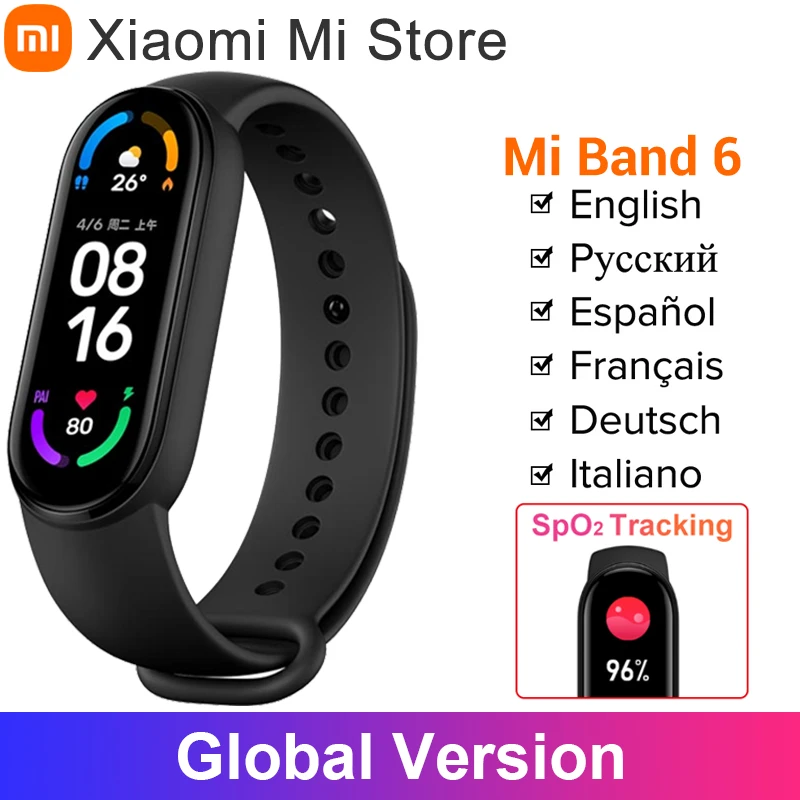 Nieuwe Xiaomi Mi Band 6 Grote Display Smart Armband Kleur Amoled Screen  Bloed Zuurstof Tracker Hartslagmeter Waterdichte Band|Smart Wristbands| -  AliExpress