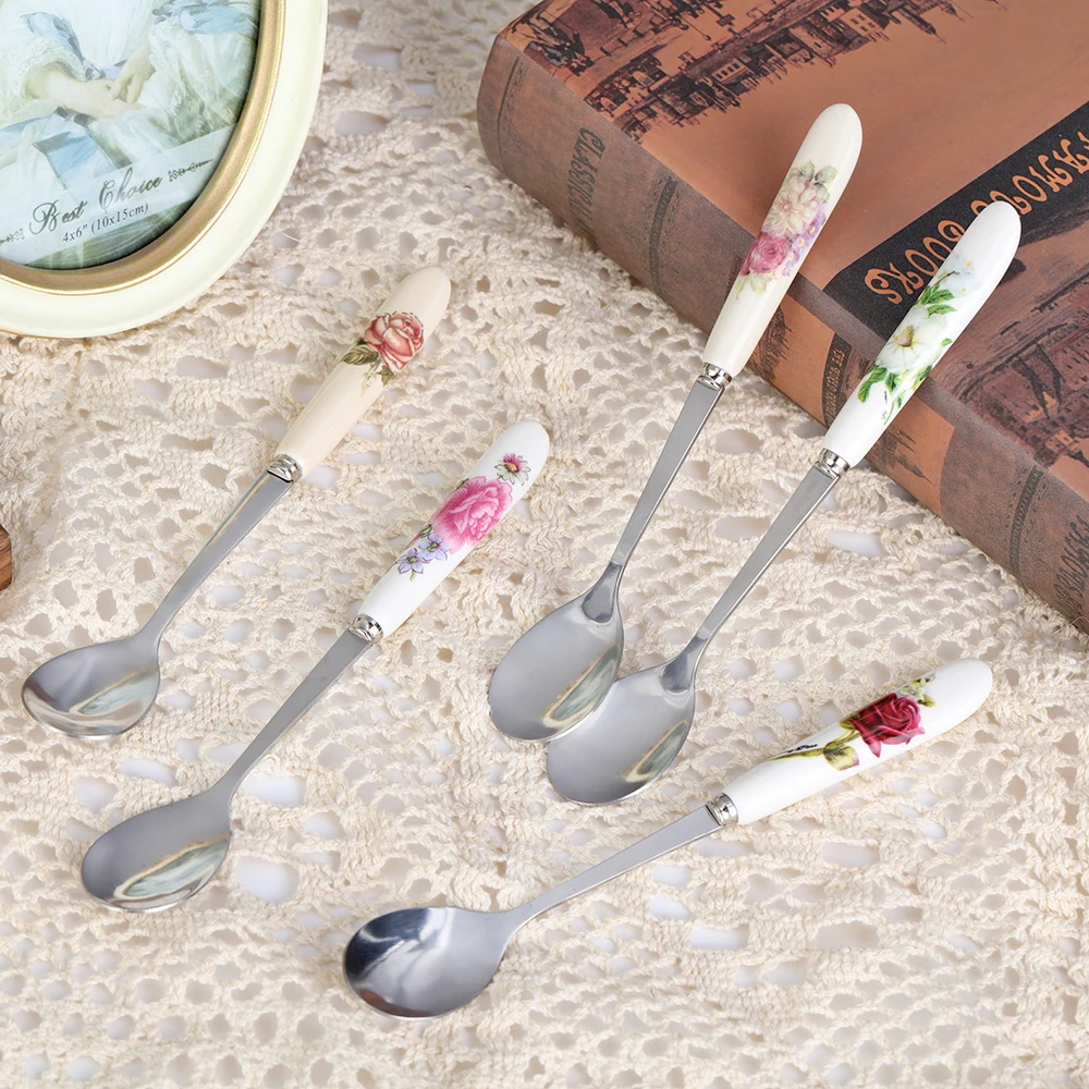 6 Pcs Coffee Teaspoons Guitar Spoon,Stainless Steel Colorful Dessert Spoon  Musical Demitasse Spoon Cute Kitchen Utensil For Tea - AliExpress