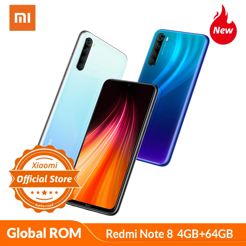 Xiaomi Redmi Note 8 с глобальной ПЗУ 4 ГБ 64 Смартфон Snapdragon 665 мобильный телефон 48мп камера