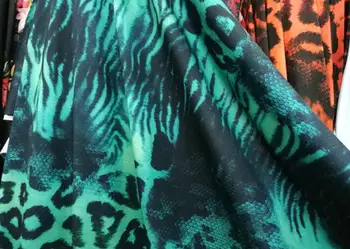 

150*100cm Thin Impermeable Large Elastic Ice Silk Leopard Print Zebra Printed Fabric Dress Shirt T-shirt Swimsuit Bikini Fabric