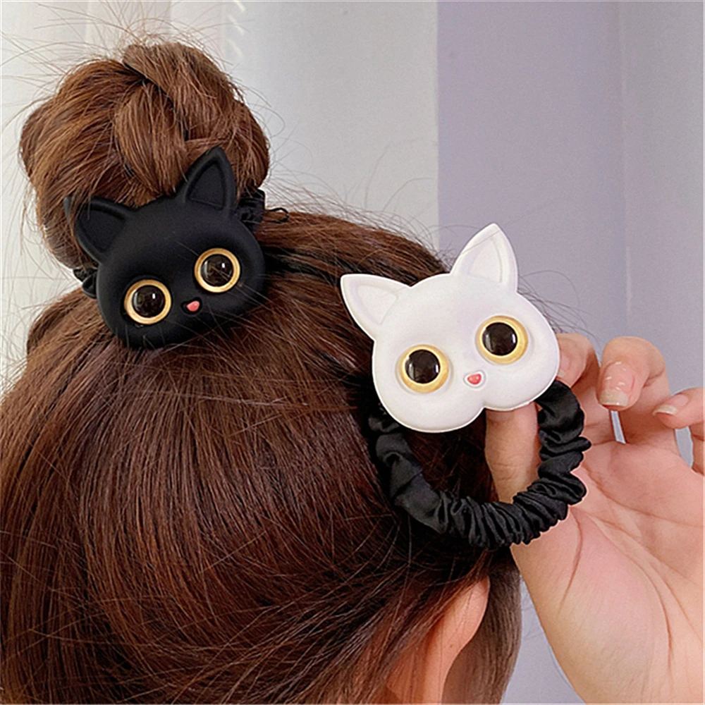 New Ins Style Cartoon Cat Hair Tie Korean Cute Super Fairy Sweet Head Rope Rubber Band Elastic Bands Girls Accessories |