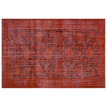 

Handmade Red Vintage Overdyed Turkish Area Rug 189x281 Cm-6'2''X9'3''