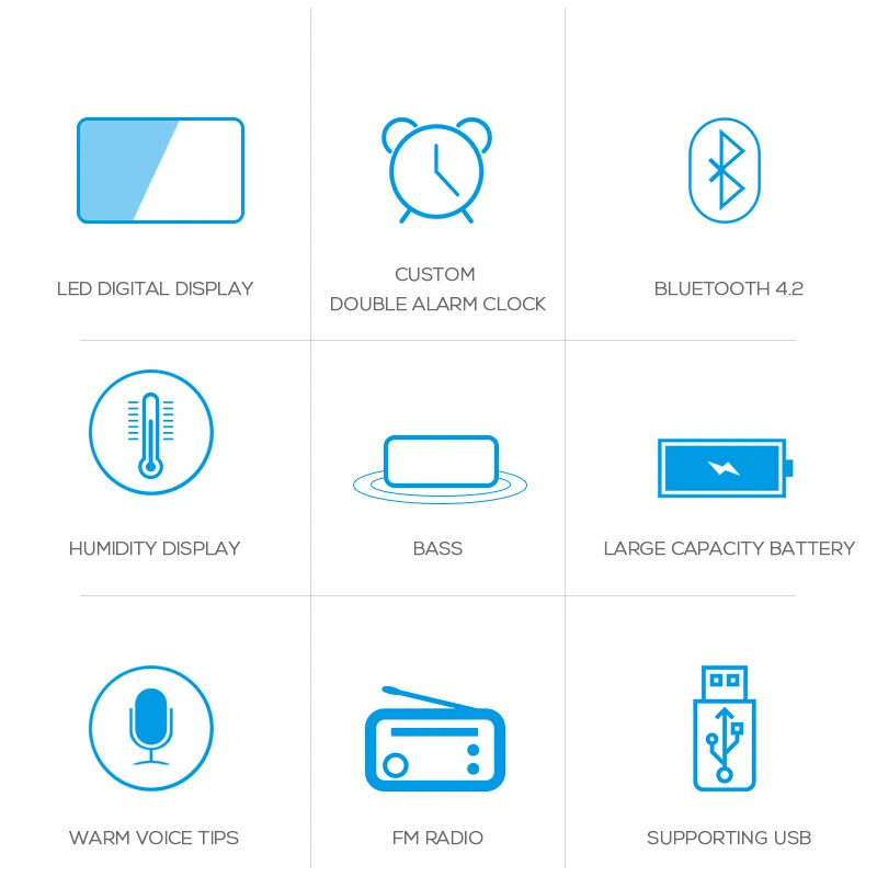 Soaiy E16 Bluetooth динамик мини беспроводной открытый домашний портативный бас ноутбук автомобильный светодиодный зеркальный будильник часы fm-радио маленький сабвуфер