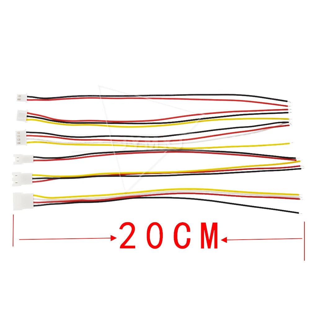 10 шт. JST XH2.54 XH 2,54 мм кабельный разъем 2/3/4/5/6Pin шаг Мужской и Женский Разъем 20 см провода Длина 26AWG