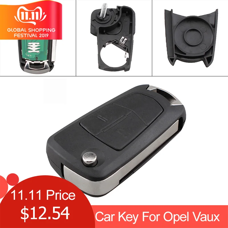 Авто ключ Замена 433MHz 2 кнопки без ключа без выреза флип дистанционного ключа брелок PCF7941 чип для Opel Vauxhall Corsa D 2007-2012